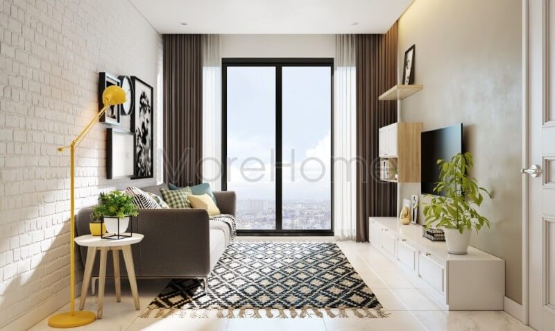 Với 2 gam màu chủ đạo trắng và đen được kết hợp hài hòa, khéo léo, không gian phòng khách mang lại sự sang trọng, tinh tế cũng như mang đậm nét tính cách của gia chủ tại căn hộ chung cư này Tham khảo các mẫu thiết kế phòng khách độc đáo
