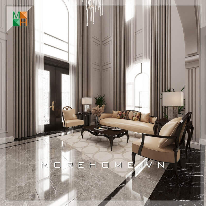 Với một không gian phòng khách nguy nga và rộng rãi thì mẫu bàn óc chó ghế sofa bọc da chân gỗ tự nhiên cao cấp là sự lựa chọn phù hợp nhất khiến căn phòng khách trở nên sang trọng và đẳng cấp hơn bao giờ hết. Lựa chọn những mẫu thiết kế phòng khách đẹp cuốn hút