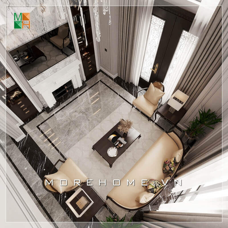 Mẫu bàn ghế sofa phòng khách sang trọng, chất liệu bàn gỗ tự nhiên cao cấp và bộ ghế sofa bọc da chân ghế gỗ tự nhiên tạo nên một không gian phòng khách sang trọng và đẳng cấp. Top các mẫu thiết kế phòng khách sang trọng và tiện nghi nhất