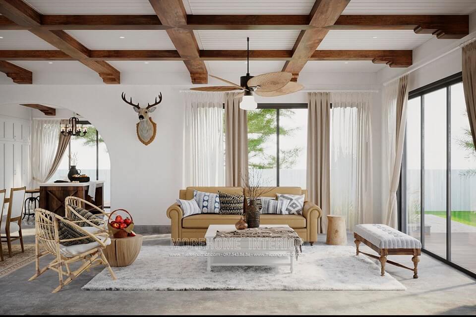 Hô biến không gian nội thất phòng khách biệt thự với bộ bàn ghế sofa bọc da, bọc vải cao cấp này Thiết kế phòng khách tại Hà Nội