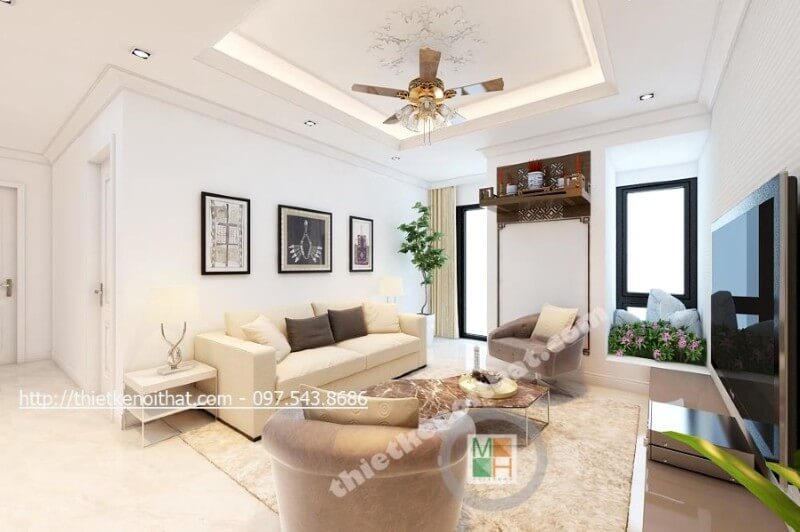 Trang trí nội thất phòng khách hiện đại, đơn giản nhưng vẫn đảm bảo công năng sử dụng của gia chủ Top các mẫu trang trí phòng khách ấn tượng