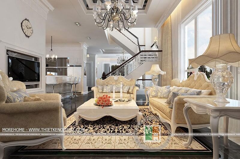 Thiết kế nội thất phong cách tân cổ điển sang trọng, đẳng cấp cho nhà biệt thự Top các mẫu trang trí phòng khách ấn tượng