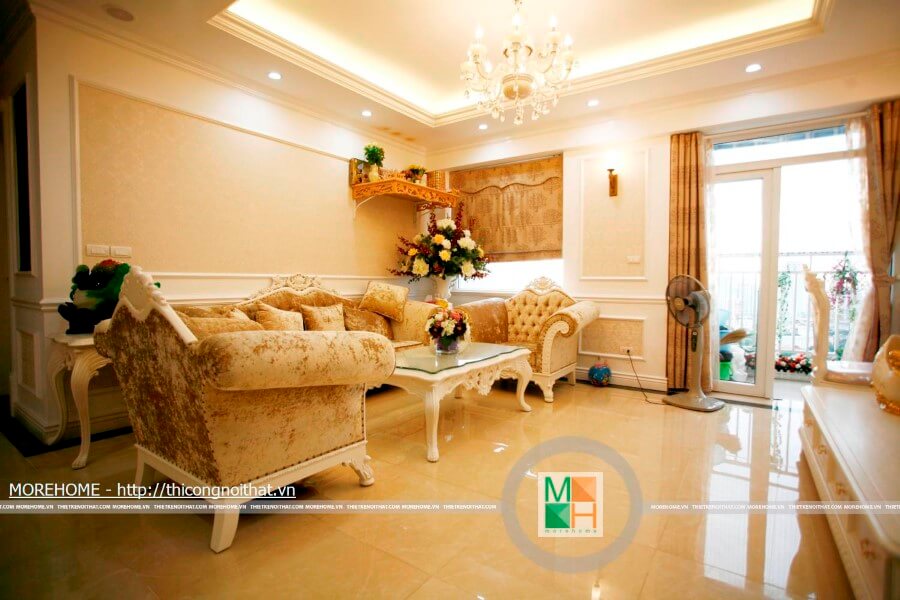 Nội thất phòng khách tân cổ điển tập trung vào không gian trang trọng, ấm áp tối ưu diện tích sử dụng Điểm qua các mẫu thiết kế phòng khách