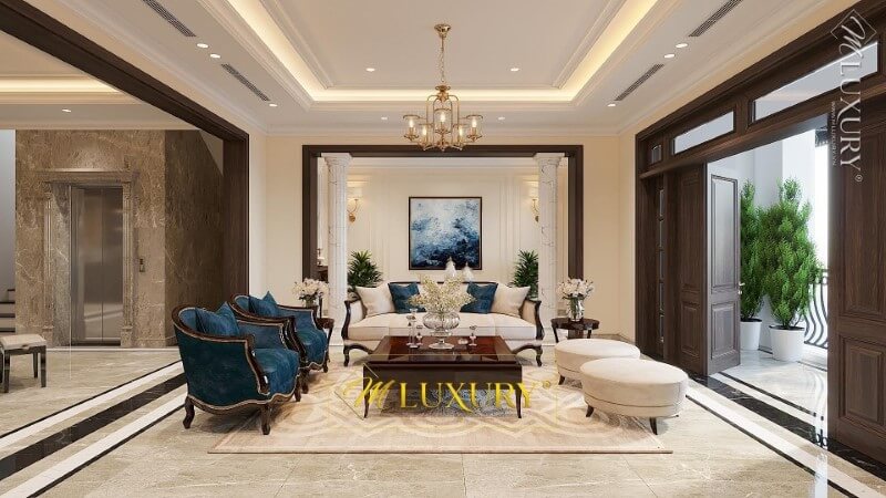 Trang trí nội thất phòng khách biệt thự cao cấp, tinh tế thiết kế nội thất phòng khách